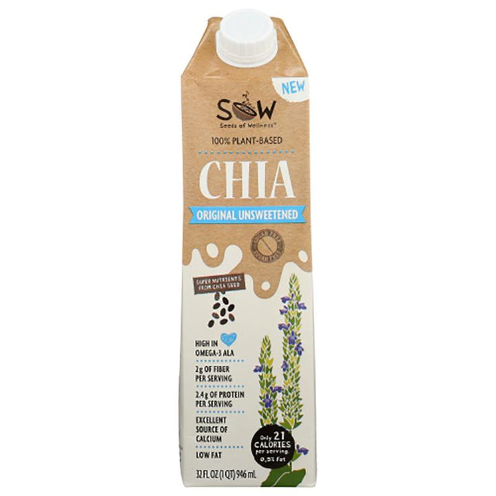 SOW original unsweetened zero sugar chia milk