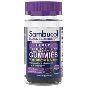 Sambucol - Black Elderberry Gummies with Vitamin C & Zinc, 30 Gummies