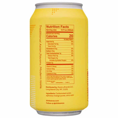 Sanzo - Mango Sparkling Water, 12 fl oz - back