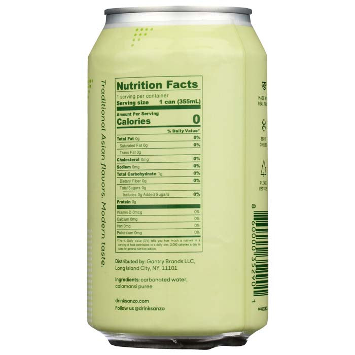 Sanzo - Sparkling Water - Calamansi, 12 fl oz - back