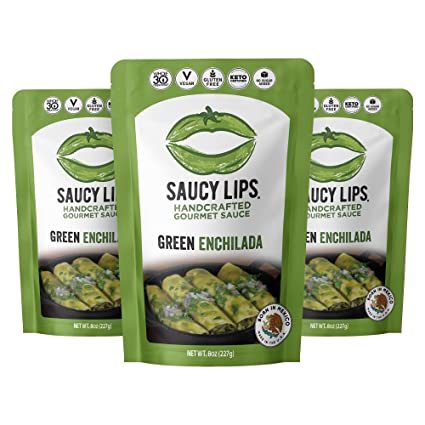 Saucy Lips: Green Enchilada Sauce , 8 Oz

 | Pack of 6 - PlantX US
