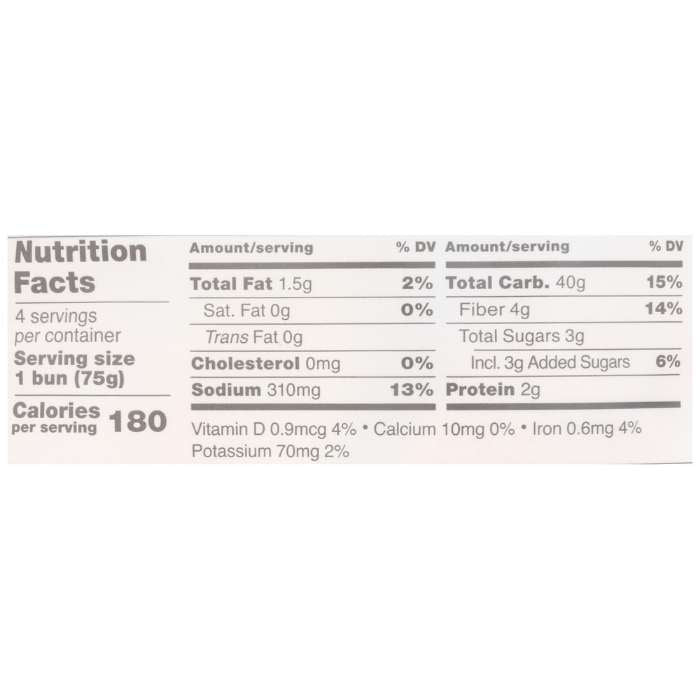 Schar - Gluten-Free Hamburger Buns, 10.6oz - nutrition facts