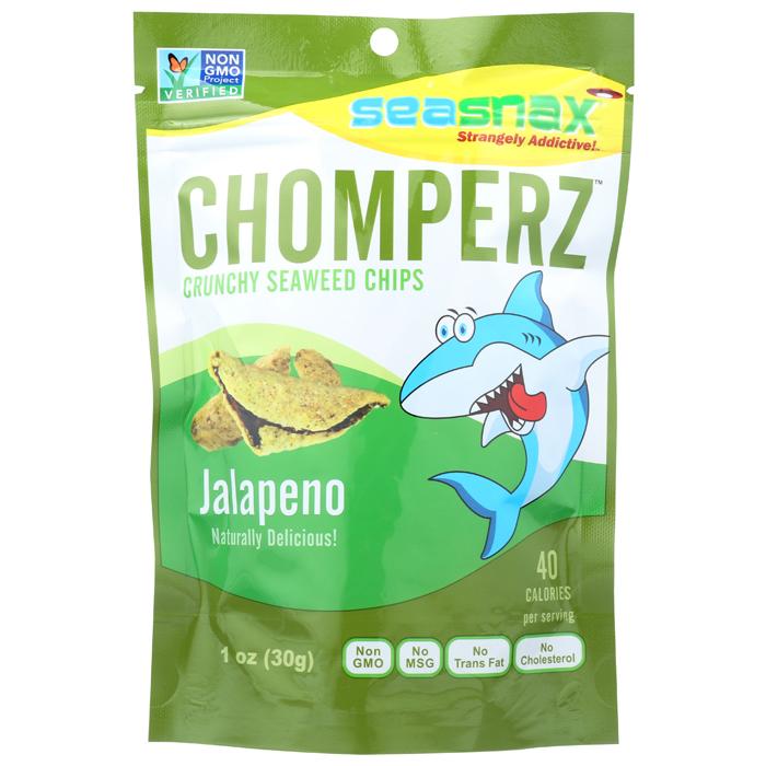 Seasnax - Chomperz Crunchy Seaweed Crisps - Jalapeno, 1oz