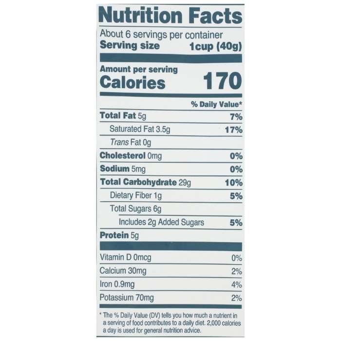Seven Sundays - Grain-Free Real Cinnamon Sunflower Cereal, 8oz - nutrition facts
