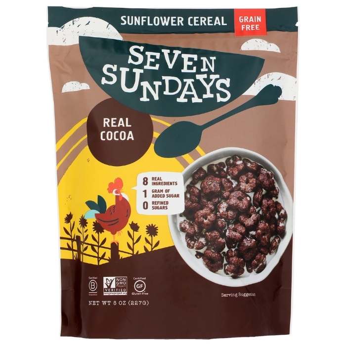 Seven Sundays - Grain-Free Real Cocoa Sunflower Cereal, 8oz - front