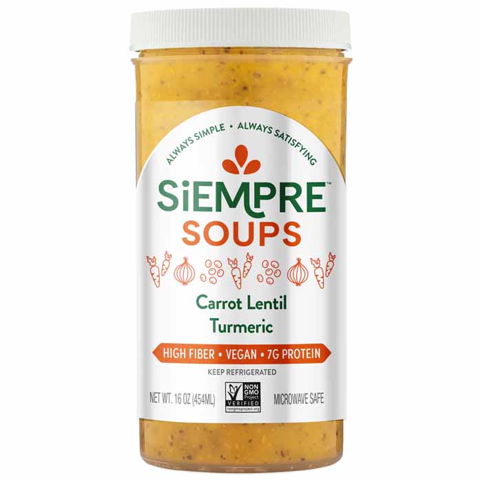 Siempre Soups - Carrot Lentil Turmeric Soup, 16oz