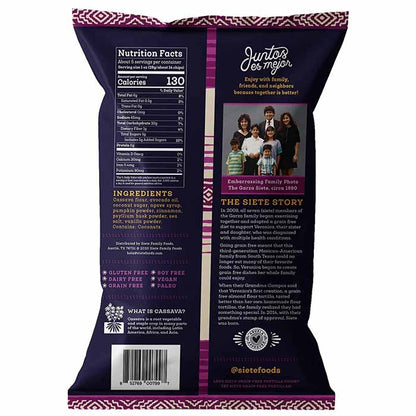 Siete - Grain-Free Cinnamon Chips Churro Strips, 5oz - back