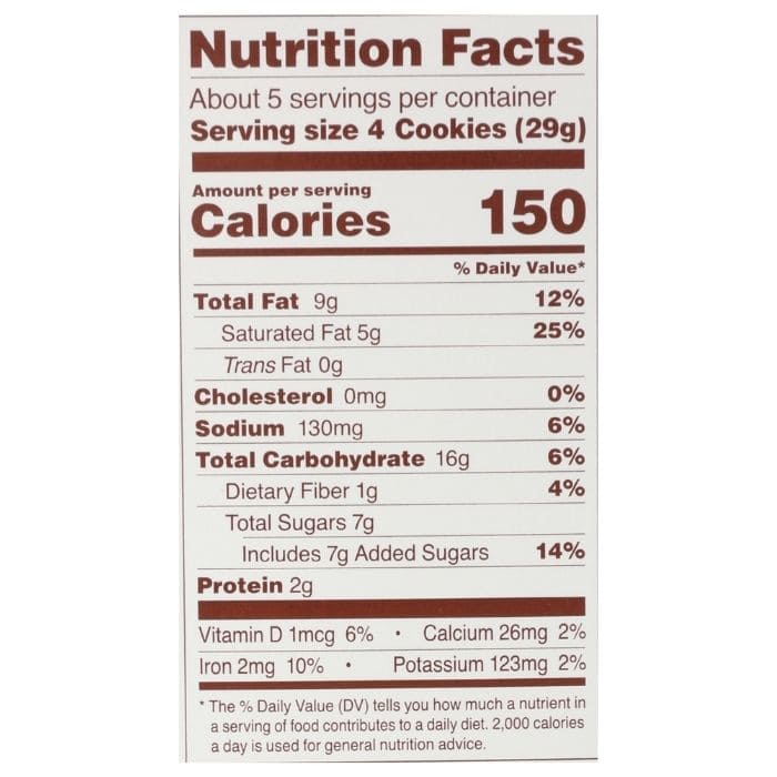 Simple Mills - Crunchy Chocolate Chip Cookies, 5.5oz - nutrition facts