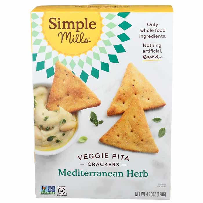 Simple Mills - Pita Crackers - Mediterranean Herb, 4.25oz