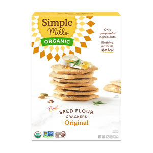 Simple Mills, Organic Seed Flour Crackers, Original, 4.25 Oz
 | Pack of 6