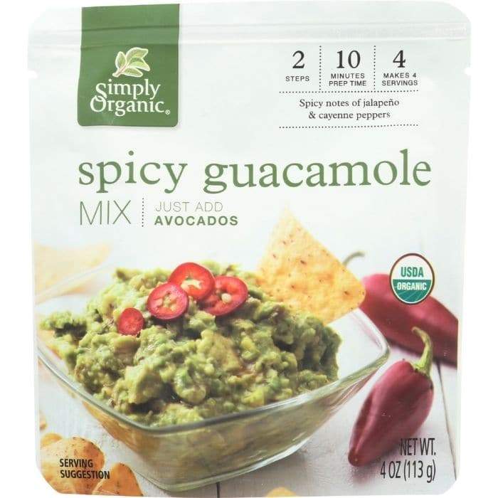 Simply Organic - Spicy Guacamole Dip Mix, 4oz - Front