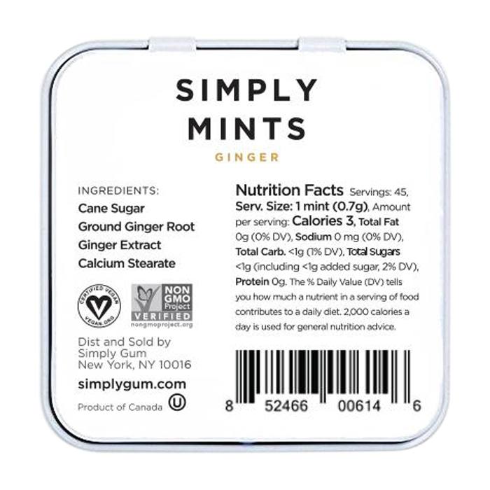 Simply Gum - Simply Mints Ginger - back