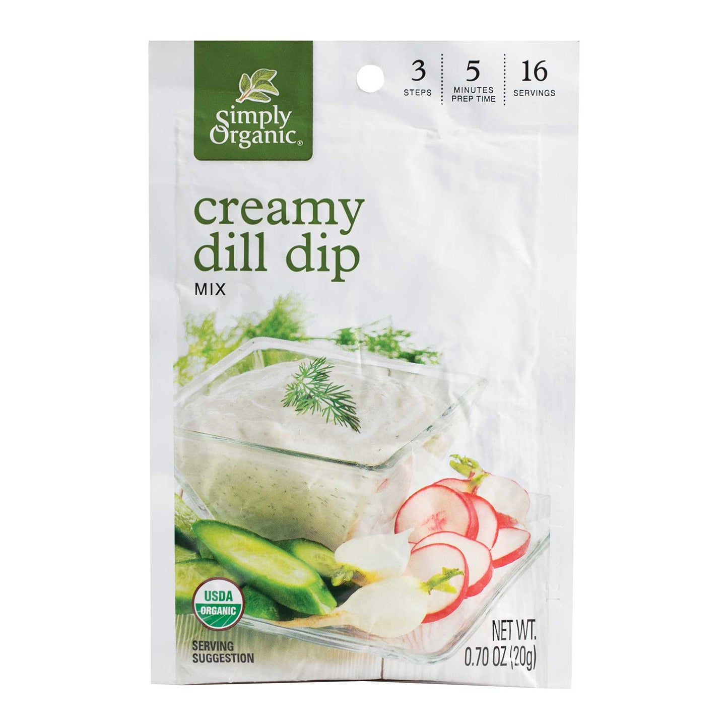 Simply Organic Dip Mix Creamy Dill 0.7 Oz
 | Pack of 12 - PlantX US