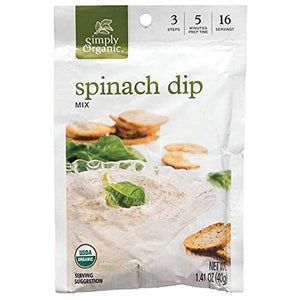 Simply Organic Dip Mix Spinach 1.41 Oz
 | Pack of 12