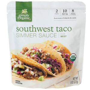 Simply Organic Simmer Sauce - Organic - Southwest Taco - 8 oz
 | Pack of 6