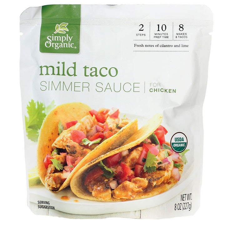 Simply Organic Simmer Sauce Mild Taco 8 Oz
 | Pack of 6 - PlantX US
