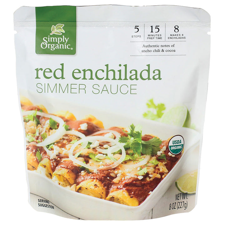 Simply Organic Simmer Sauce Red Enchilada 8 oz
 | Pack of 6 - PlantX US