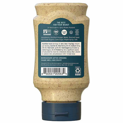 Sir Kensington's - Mustard - Spicy Brown, 9oz - back