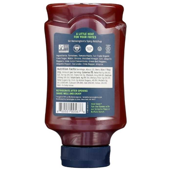 Sir Kensington's - Tomato Ketchup Spicy with Jalapeno Heat Back