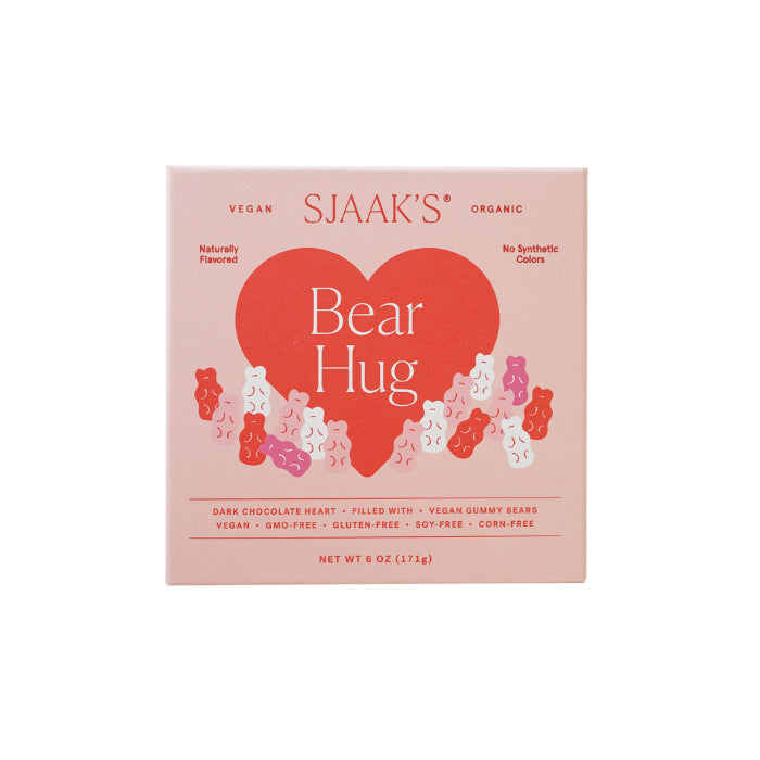 Sjaak's - Bear Hug-Chocolate Heart Filled with Gummies, 6 Oz