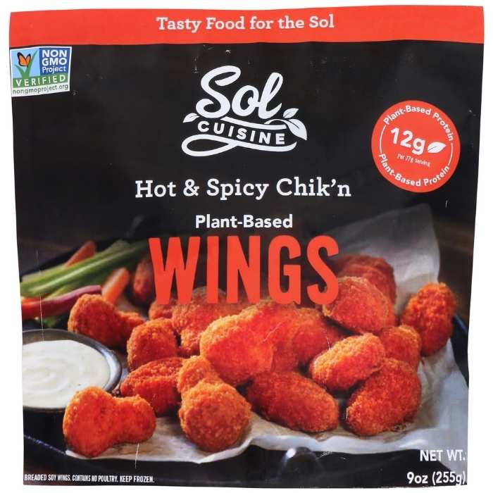 Sol Cuisine - Hot & Spicy Chik'n Wings, 9oz - front
