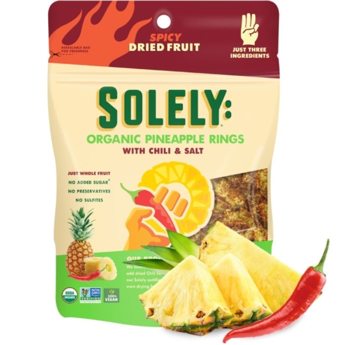 Solely - Organic Pineapple Rings With Chili & Salt, 2.8oz - front