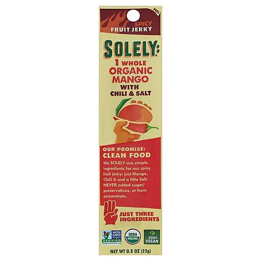 Solely Mango with Chili & Salt Spicy Fruit Jerky, 0.8 Oz
 | Pack of 12 - PlantX US