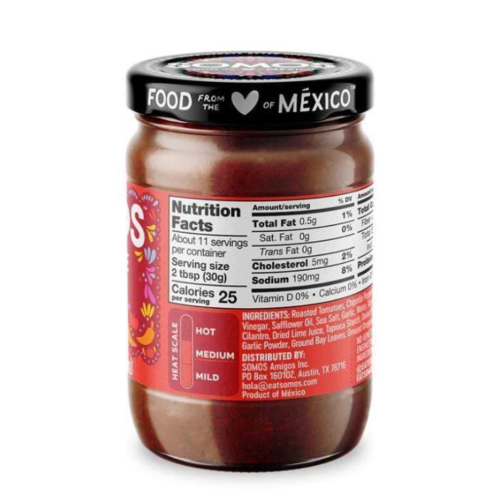 Somos - Mexican Smoky Chipotle Red (Medium) Salsas, 12oz - back
