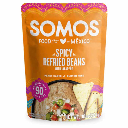 Somos - Refried Beans - Spicy, 10oz (Pack of 6)