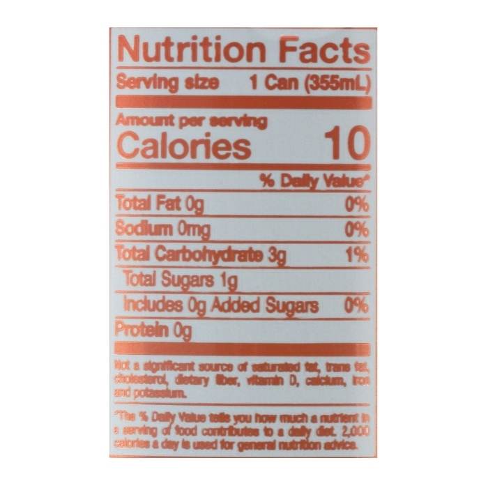 Spindrift - Fruit-Flavored Sparkling Orange Mango, 8x12 fl oz - nutrition facts