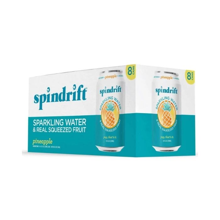Spindrift - Fruit-Flavored Sparkling Pineapple, 8x12 fl oz - front