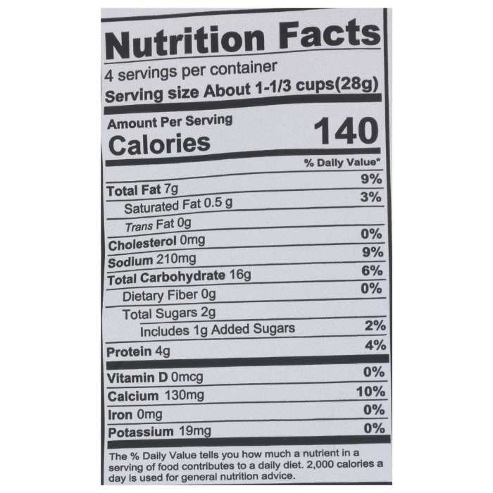 Spudsy - Sweet Potato Sour Cream & Onion Puffs, 4oz - back