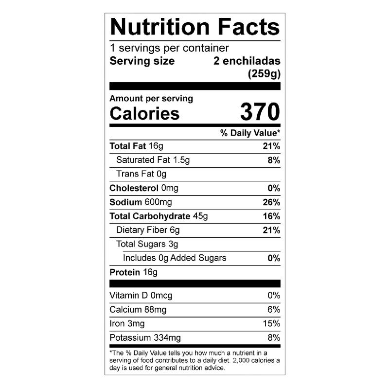 37427307504 - starlite cuisine enchiladas verdes nutrition