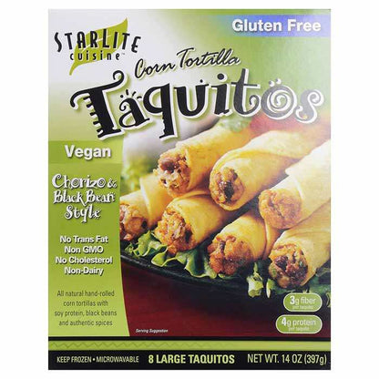 Starlite Cuisine - Corn Tortilla Taquitos Chorizo Black Bean 14oz