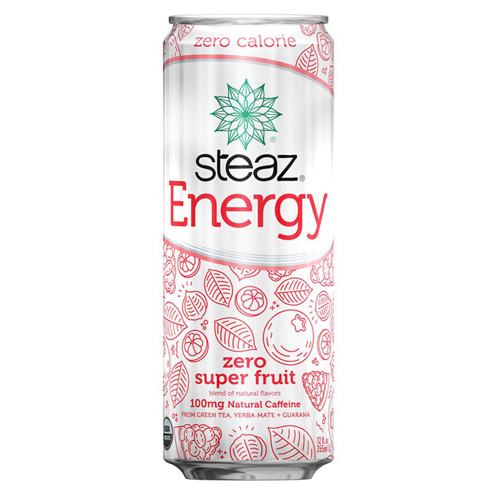 Steaz - Energy Drink Zero Super Fruit-12oz