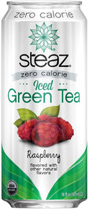 Steaz Zero Calorie Raspberry Iced Green Tea, 6/96 oz
 | Pack of 4