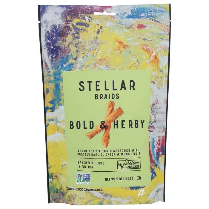 Stellar Braids - Braided Bold & Herby Pretzels, 5oz - front