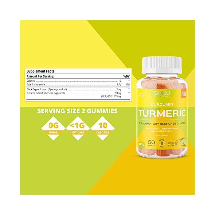 Suku Vitamins - Turmeric Gummies, 50 Gummies - back