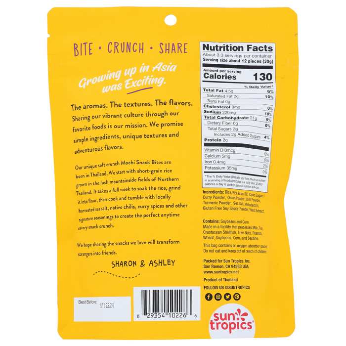 Sun Tropics - Mochi Bites - Golden Curry, 3.5oz - back