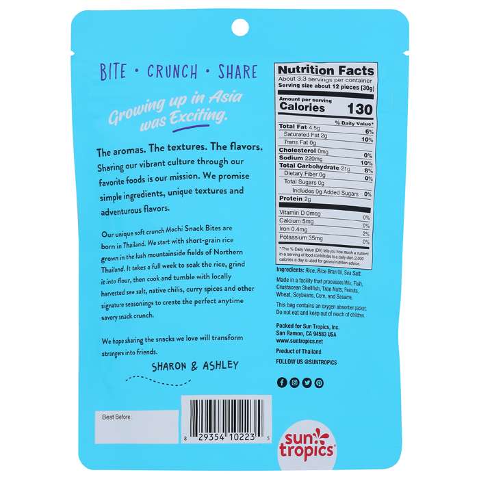 Sun Tropics - Mochi Bites - Sea Salt, 3.5oz - back