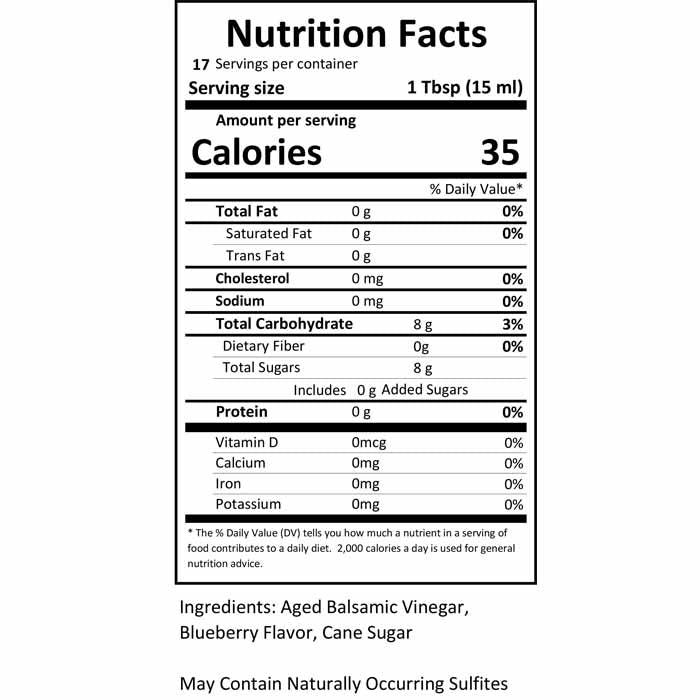 Sutter Buttes - Balsamic Vinegars - Blueberry, 8.5 fl oz - back