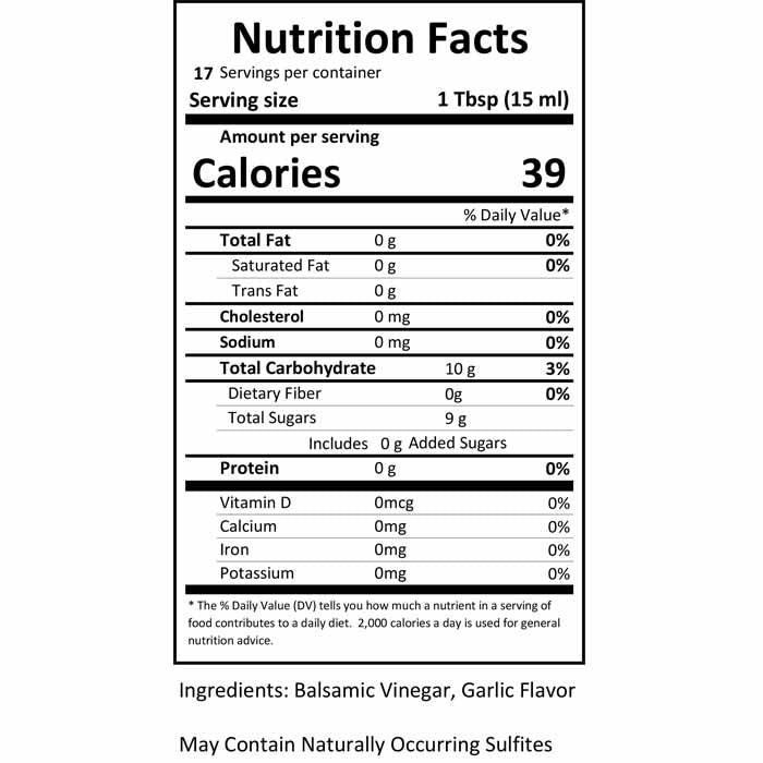 Sutter Buttes - Balsamic Vinegars - Garlic, 8.5 fl oz - back