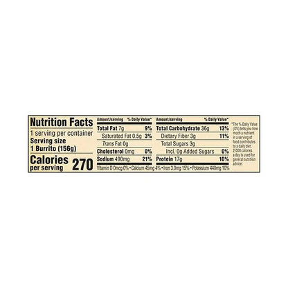 Sweet Earth - Big Sur Breakfast Burrito, 5.5oz - back