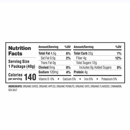 Sweet Nothings - Nut Butter Bites Apple Cinnamon & Peanut Butter, 1.4 oz - Back