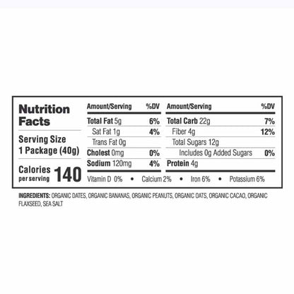Sweet Nothings - Nut Butter Bites Chocolate Banana & Peanut Butter, 1.4 oz - Back
