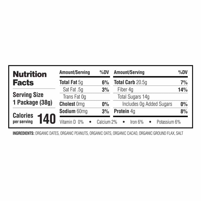 Sweet Nothings - Nut Butter Bites Chocolate & Peanut Butter, 1.4 oz - Back