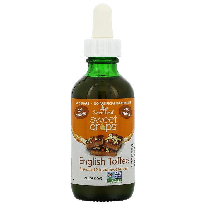 Sweetleaf - Sweet Drops® Liquid Stevia Extract, 288 Servings Organic English Toffee , 2 oz - front