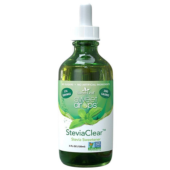 Sweetleaf - Sweet Drops® Liquid Stevia Extract, 288 Servings Stevia Clear® - Double Size (4oz 568 Servings) - front