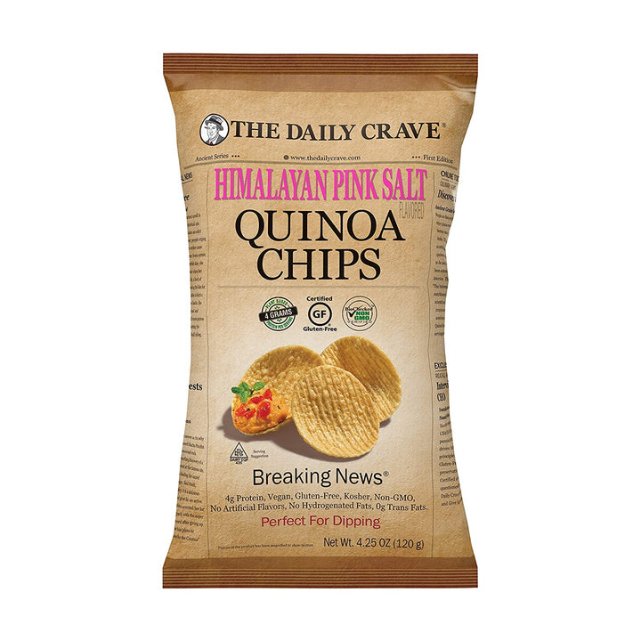 THE DAILY CRAVE: Himalayan Pink Salt Quinoa Chips, 4.25 oz
 | Pack of 8 - PlantX US