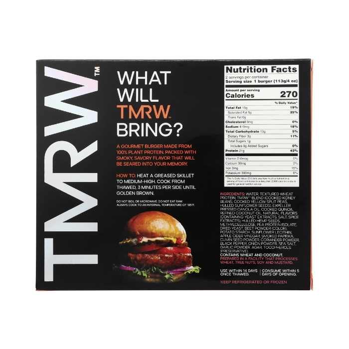 TMRW Foods - The Burger, 8oz - Back